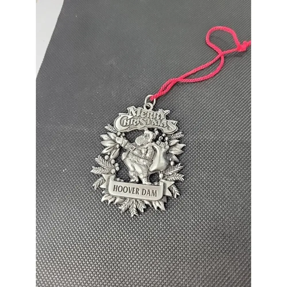 Lot of 6 Christmas Pewter Ornaments Avon Santa Angel 2000 2001 2002 2017